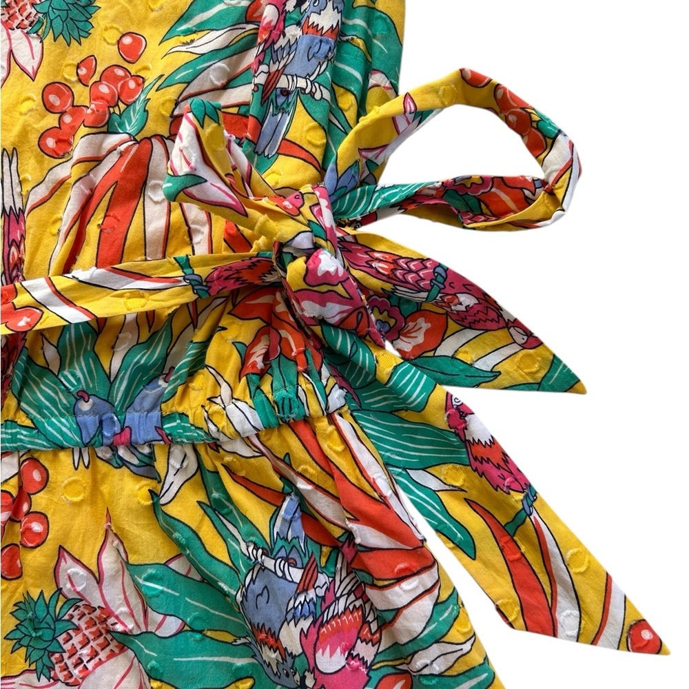 Talbots size 14 Textured Floral SMOCKED BELTED FIT & FLARE MIDI DRESS - Picture 8 of 16